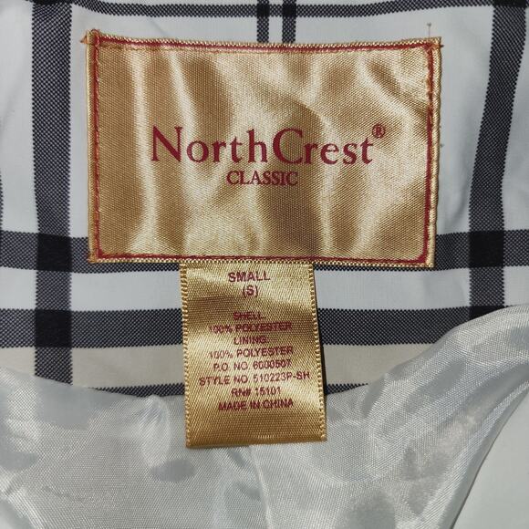 North Crest Classic Women's Plaid Belted Raincoat Size Small - Picture 5 of 5